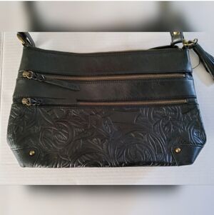 .TheSak Collective Black Embossed Crossbody Leather Bag